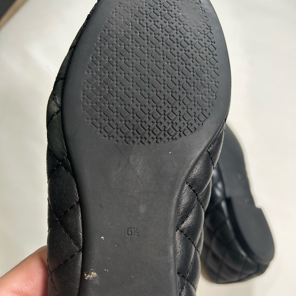 Tory Burch black quilted leather Benton ballet flats - Picture 6 of 15